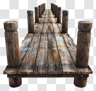 Wooden Pier - Rustic Wooden Pier On Water Transparent PNG