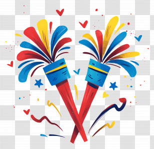 Fireworks - Colorful Fireworks Celebration Illustration Transparent PNG