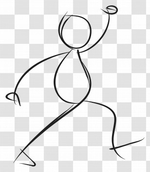 Stick Figure Dancing - Simple Stick Figure Drawing Transparent PNG