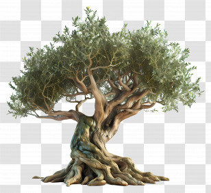 3d Tree - Ancient Olive Tree With Gnarled Trunk Transparent PNG
