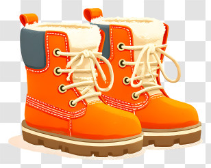 Infant Ugg Boots - Warm Orange Winter Boots Transparent PNG