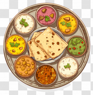 Indian Food - Indian Thali Meal Transparent PNG