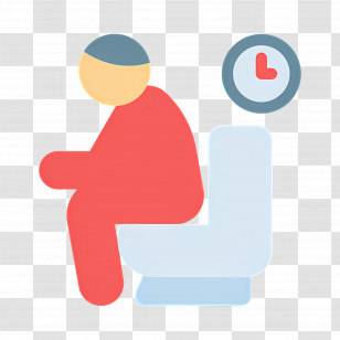 Constipation - Person Waiting On Toilet Illustration Transparent PNG