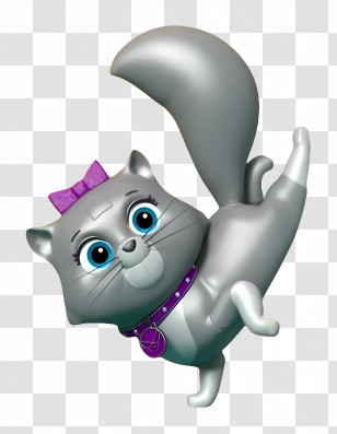 Paw Patrol - Playful Cartoon Cat With Bow Transparent PNG