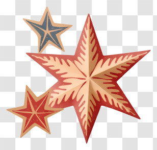 Star Image - Patterned Star Decorations Illustration Transparent PNG