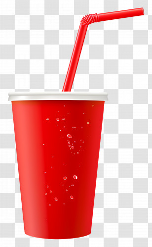 Paper Cup - Red Soda Cup With Straw Transparent PNG
