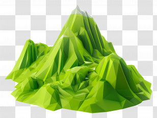 Green Mountain - Low Poly Green Mountain Illustration Transparent PNG