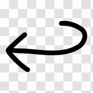 Doodle Arrow - Black Left Curved Arrow Illustration Transparent PNG