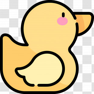 Duck - Cute Yellow Cartoon Duck Icon Transparent PNG