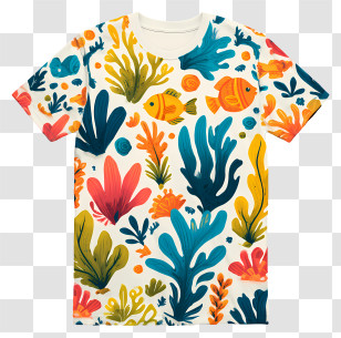 Summer Tshirt - Vibrant Ocean-themed T-shirt Transparent PNG