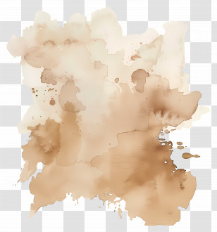 Beige Watercolor Stain - Brown Watercolor Splash Art Transparent PNG