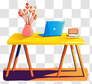 Trestle Table - Modern Colorful Desk Transparent PNG