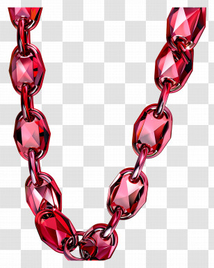 Chain - Red Gemstone Necklace Transparent PNG
