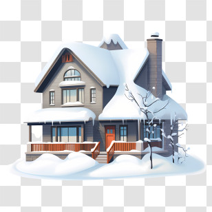 Winter House - Snow-Covered House During Winter Transparent PNG