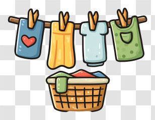Laundry Logo - Clothesline With Colorful Clothes Transparent PNG