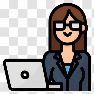 Business Woman - Business Woman With Laptop Transparent PNG