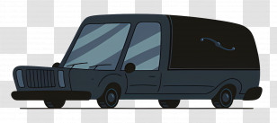 Hearse - Black Cartoon Car Illustration Transparent PNG