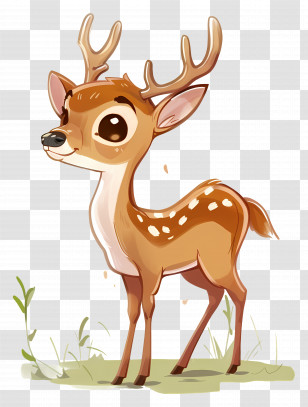 Cartoon Deer - Cute Cartoon Deer Illustration Transparent PNG