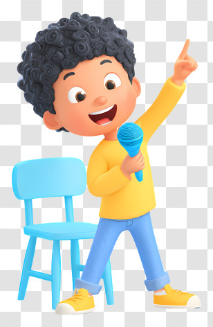 Cheerful Child Singing - Happy Singing Boy With Microphone Transparent PNG