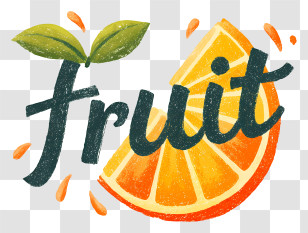 Fruit Logo - Fresh Orange Fruit Lettering Transparent PNG