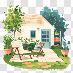 Cozy Garden House - Cozy Garden House With Outdoor Seating Transparent PNG
