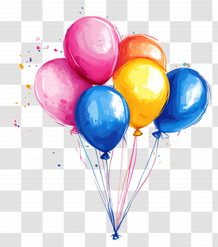 Birthday Balloons - Colorful Party Balloons Transparent PNG