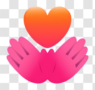 Pink Heart - Pink Hands Holding A Heart Illustration Transparent PNG