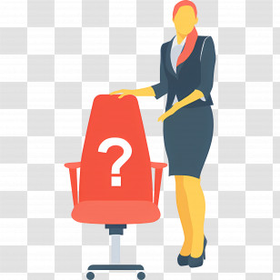 Business Woman - Businesswoman With Question Mark Chair Transparent PNG