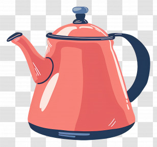 Kettle - Red Kettle Illustration In Cartoon Design Transparent PNG