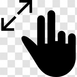 Finger Hand Digit Gesture - Black And White Transparent PNG