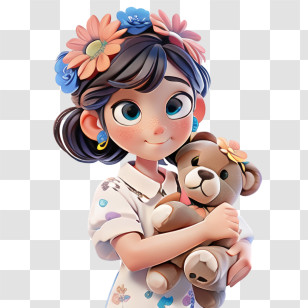 Cute Girl
 - Cute Girl Holding Teddy Bear Transparent PNG
