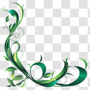 Green - Green Decorative Swirl With Natural Motif Transparent PNG