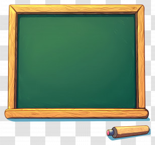 Green Chalkboard - Classic Green Chalkboard With Eraser And Chalk Transparent PNG