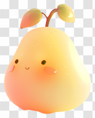 Cartoon Pear - Cute Smiling Pear Illustration In Cartoon Style Transparent PNG