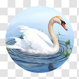 Swan - Elegant Swan Floating In Tranquil Waters Transparent PNG