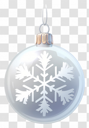 White Christmas Bauble - Elegant Christmas Ornament With Snowflake Design Transparent PNG
