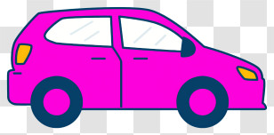 Pink Car - Stylish Pink Car Illustration Transparent PNG
