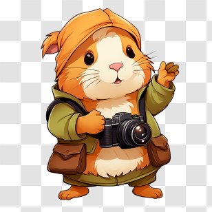Guinea Pig
 - Cute Hamster With Camera Illustration Transparent PNG