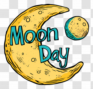 Moon Day - Moon Day Celestial Illustration Transparent PNG