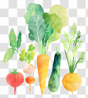 Vegetables - Hand-Painted Watercolor Vegetables Transparent PNG