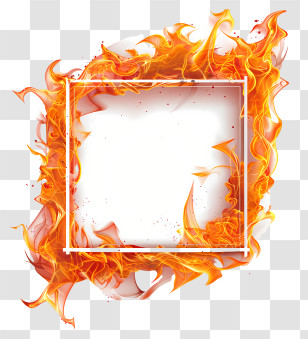 Fire Frame - Fiery Frame Decoration Transparent PNG