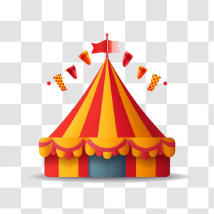 Circus Tent - Red And Yellow Circus Tent Transparent PNG