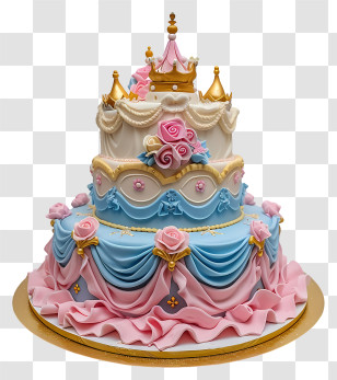 Princess Birthday Cake - Beautifully Decorated Royal Cake Transparent PNG