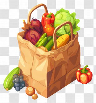 Grocery Bag - Paper Bag With Groceries Transparent PNG