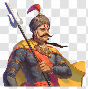 Maharana Pratap - Historic Warrior Holding A Spear Transparent PNG