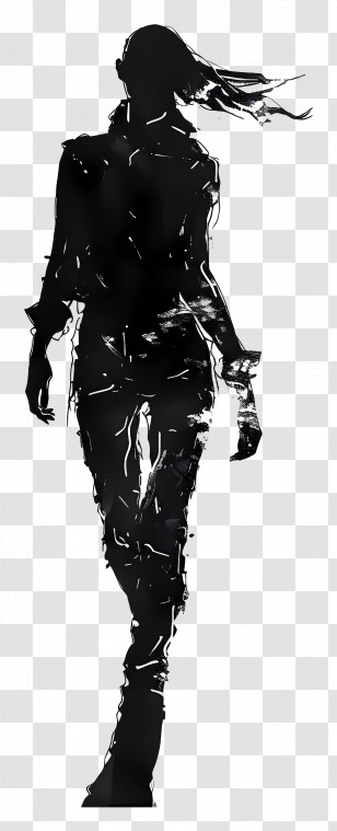 Fashion Model Silhouette - Artistic Black Silhouette Transparent PNG