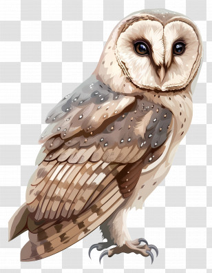 Owl - Detailed Illustration Of A Barn Owl Transparent PNG