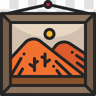 Photo Frame - Framed Mountain Landscape Painting Transparent PNG