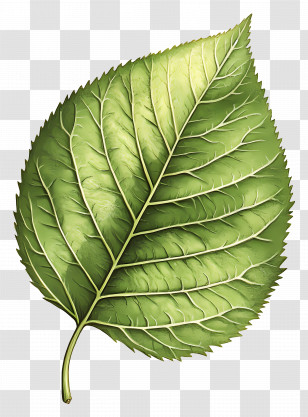 Leaf Drawing - Green Leaf With Water Drops Transparent PNG