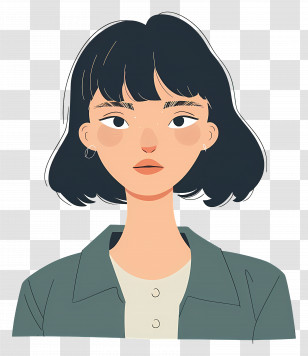 Woman In Shirt - Modern Woman Illustration In Cartoon Style Transparent PNG